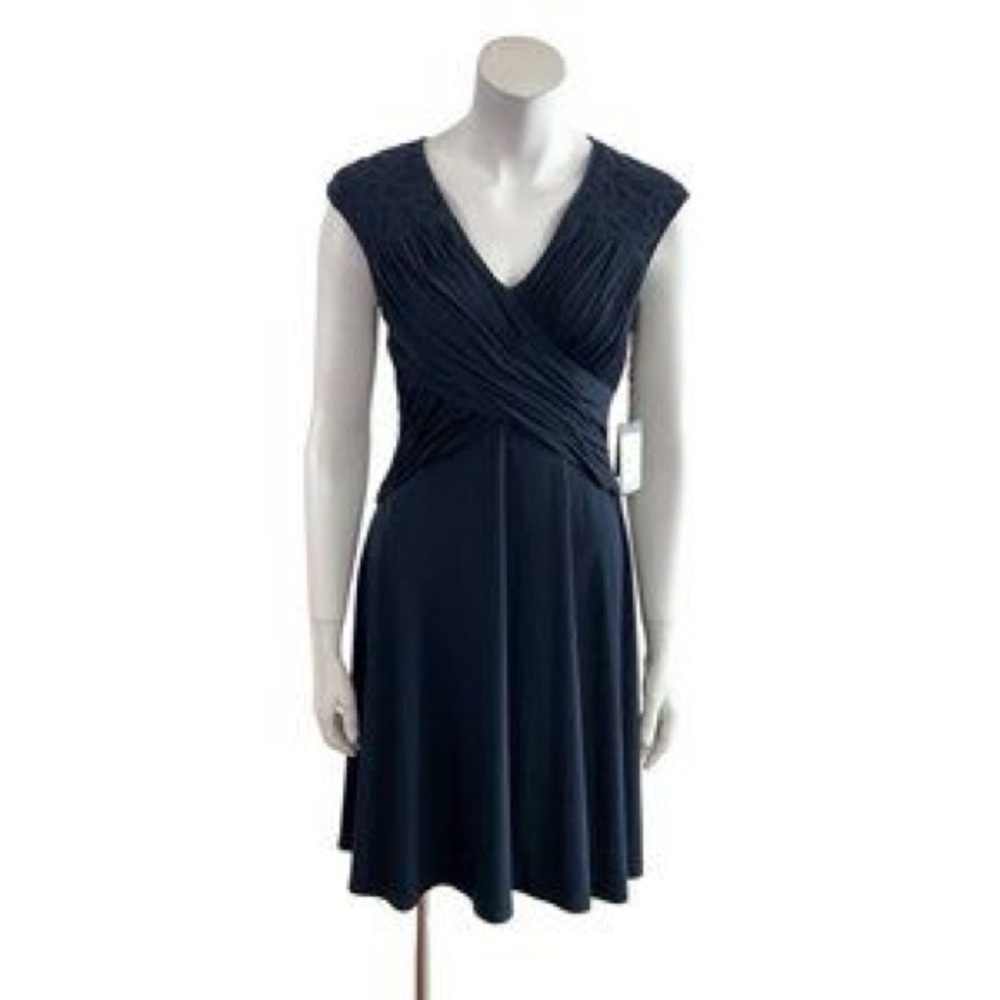 Adrianna Papell Deep Blue Midi Dress